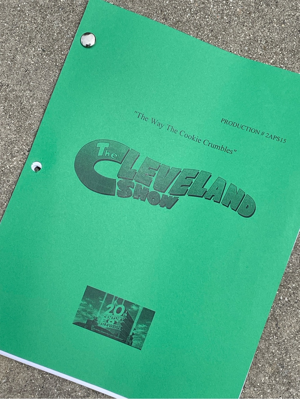 The Cleveland Show 2010 The Cookie Crumbles Production Used Table Draft Script